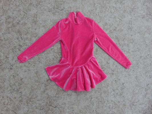 Figure Skating Dress Child Size 6 Pink Velour Minor Wear Seams