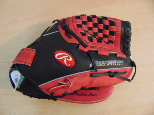 Baseball Glove Adult Size 11.75 inch Rawlings Soft Ball Pink Black Leather Fits on Left Hand As New