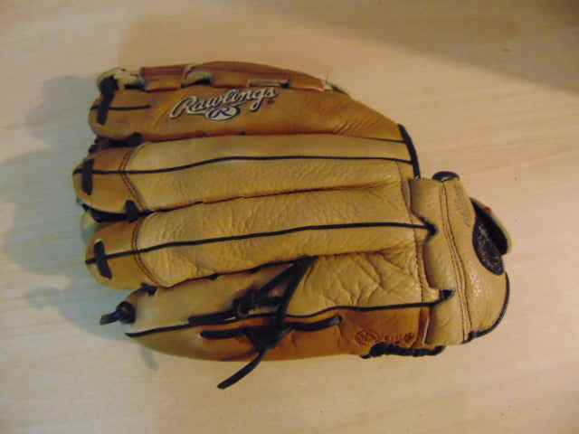 Baseball Glove Adult Size 13 inch Rawlings Tan Leather Fits on Left Hand