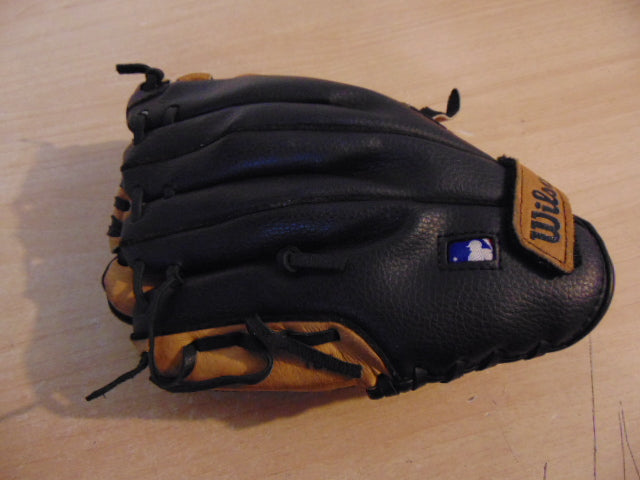 Baseball Glove Child Size 10 inch Wilson A360 Black Tan Leather Fits on Left Hand