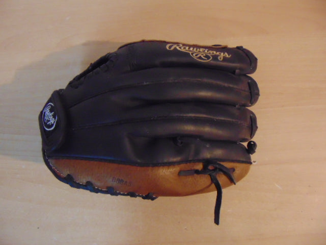 Baseball Glove Adult Size 12 inch Rawlings Gold Glove Soft Leather Black Brown Fits on RIGHT Hand As New