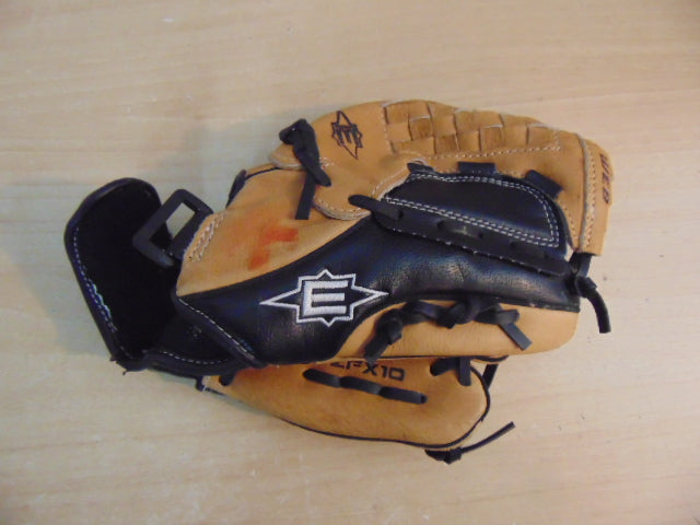 Baseball Glove Child Size 10 inch Easton Black Tan Leather Fits on Left Hand