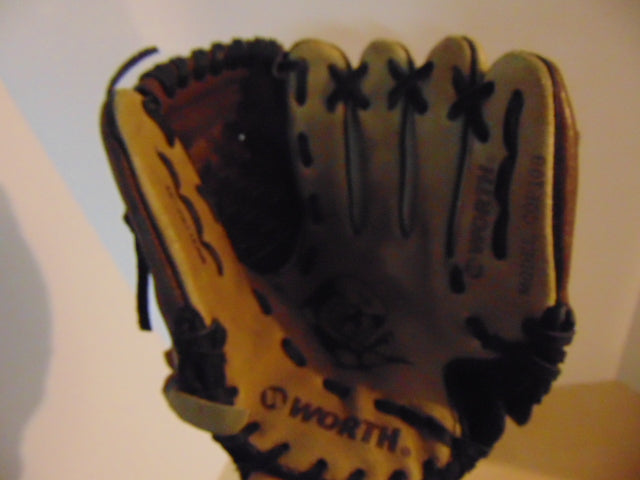 Baseball Glove Child Size 10 inch Worth Copperhead Brown Tan Leather Fits on Left Hand