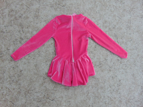 Figure Skating Dress Child Size 6 Pink Velour Minor Wear Seams