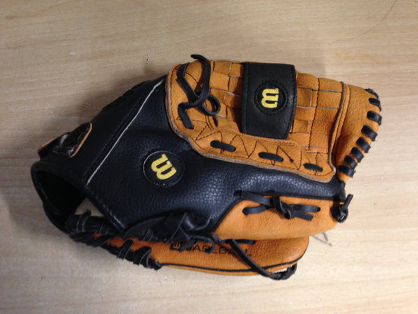 Baseball Glove Adult Size 11 inch Wilson C245 Leather Black Brown Fits on Left Hand Excellent