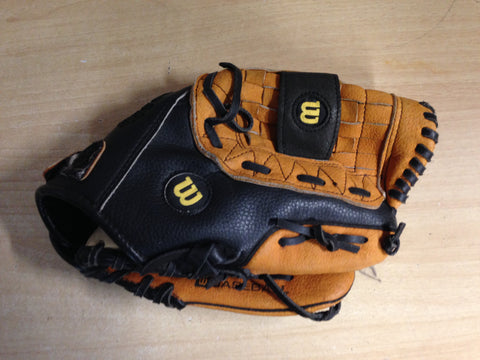 Baseball Glove Adult Size 11 inch Wilson C245 Leather Black Brown Fits on Left Hand Excellent