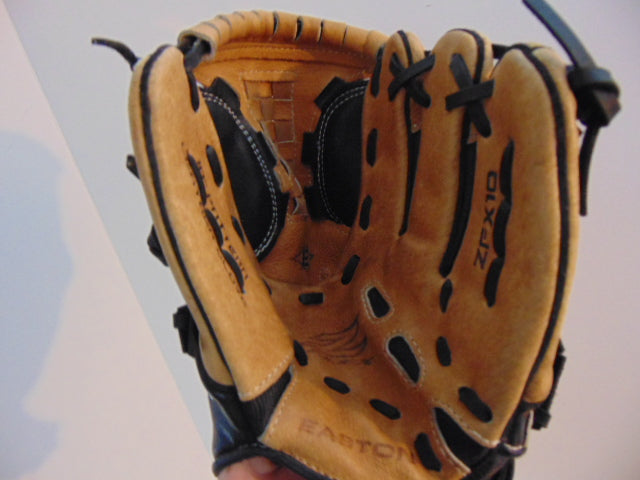 Baseball Glove Child Size 10 inch Easton Black Tan Leather Fits on Left Hand