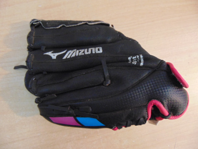 Baseball Glove Adult Size 11 inch Mizuno Black Fushia Leather Fits on Left Hand