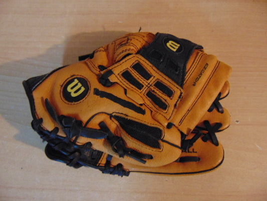 Baseball Glove Child Size 10.5 inch Wilson EZ Catch Brown Tan Leather Fits on Left Hand