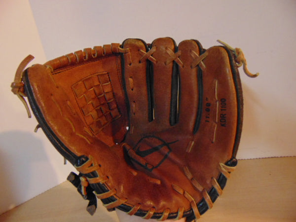Baseball Glove Adult Size 11 inch Nike Brown Black Leather Fits on Left Hand
