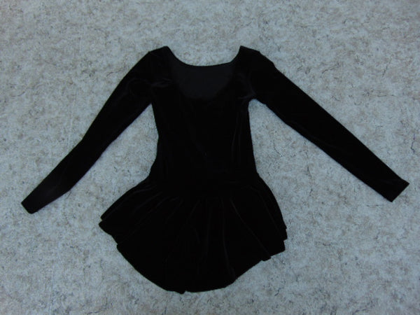 Figure Skating Dress Child Size 10-12 Mondor Black Velour As New Excellent