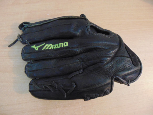 Baseball Glove Adult Size 12.5 inch Mizuno Black Leather Fits on Left Hand