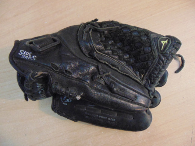 Baseball Glove Adult Size 12.5 inch Mizuno Black Leather Fits on Left Hand
