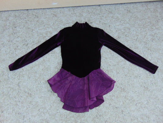 Figure Skating Dress Child Size 8-10 Jerry Deep Purple Velour Fantastic Quality As New