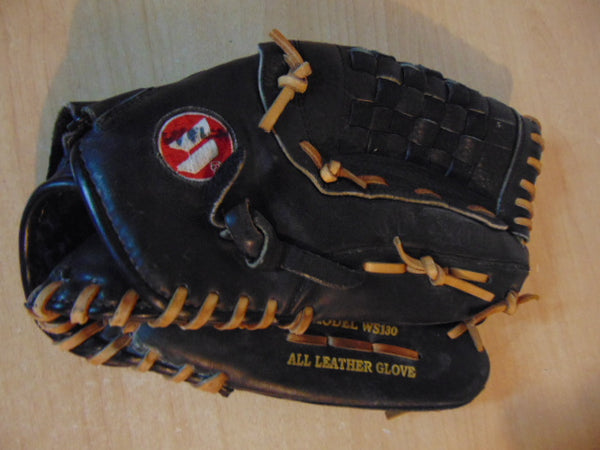 Baseball Glove Adult Size 13 inch Worth All Leather Black WS180 Excellent Fits on Left Hand
