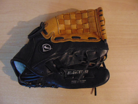 Baseball Glove Adult Size 11 inch Nike Black Tan Leather Fits on Left Hand