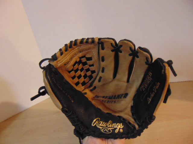 Baseball Glove Child Size 10.5 inch Rawlings Brown Black Leather Fits on Left Hand