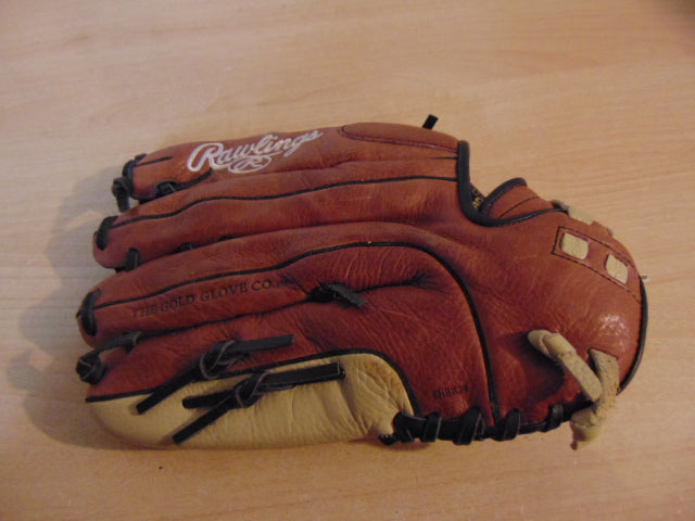 Baseball Glove Adult Size 13 inch Rawlings Zero Shock All Leather Tan and Rust Fits on Left Hand Excellent Condition