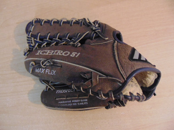 Baseball Glove Adult Size 11.5 inch Mizuno Max Flex Leather Brown Fits on RIGHT Hand
