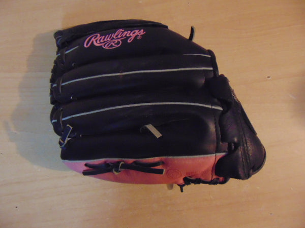 Baseball Glove Adult Size 12 inch Rawlings The Gold Glove Black Pink Leather Fits on Left Hand As New