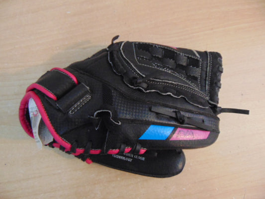 Baseball Glove Adult Size 11 inch Mizuno Black Fushia Leather Fits on Left Hand