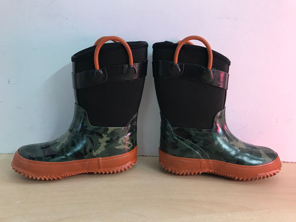 Bogs Style Child Size 8 Toddler Neoprene Rubber Rain Winter Boots Camo Black Green As New