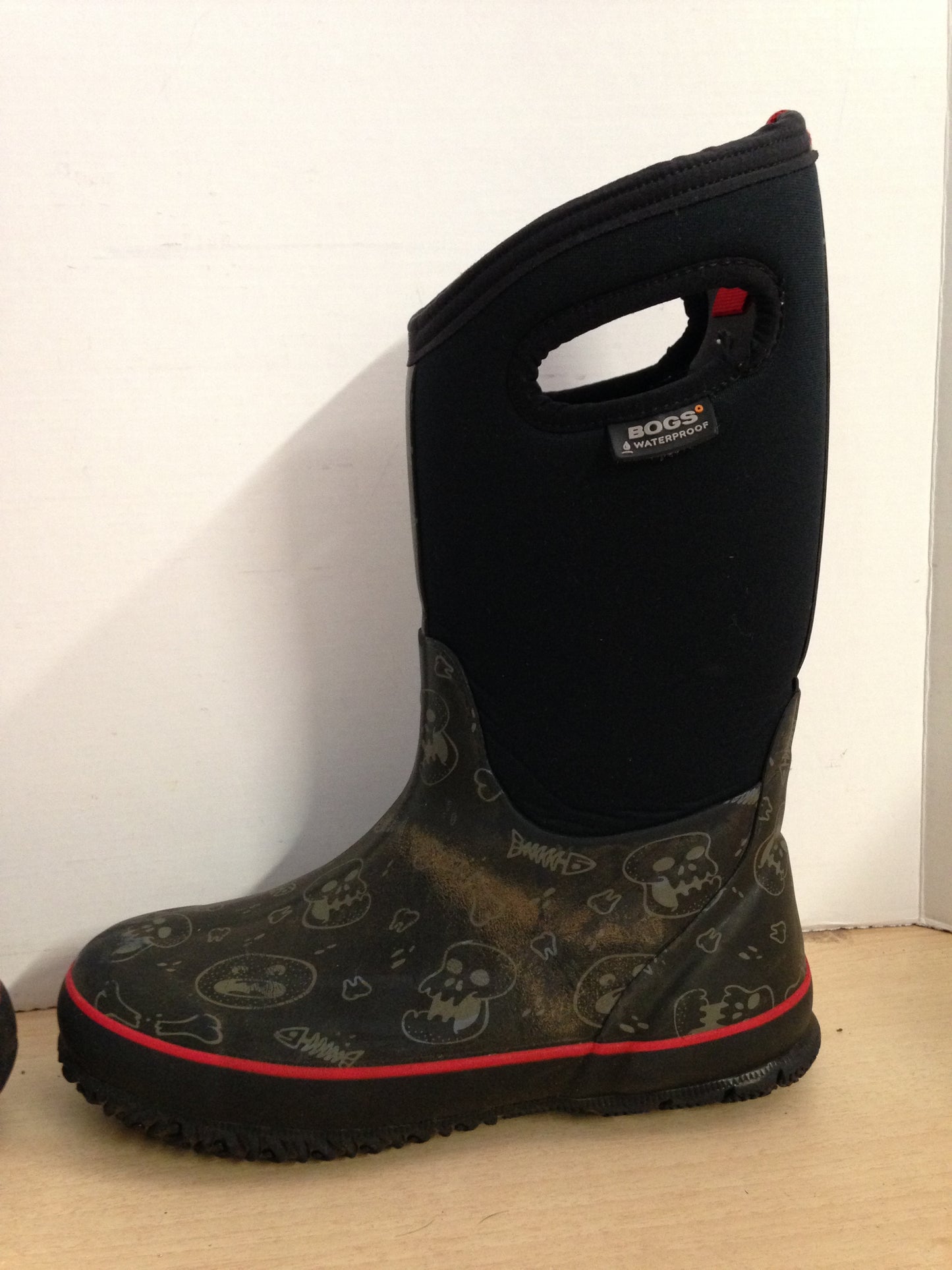 Bogs Brand Child Size 4 Black Grey -30 Degree Neoprene Rubber Rain Winter Snow Waterproof Boots