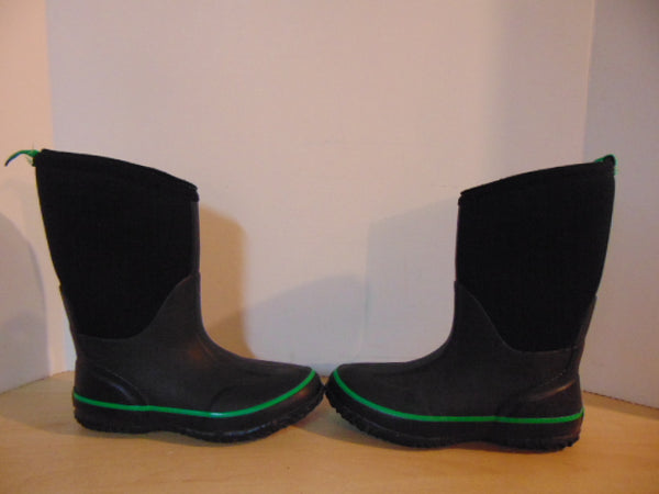 Bogs Style Child Size 3 Storm Green Black Neoprene Rubber Rain Winter Snow Waterproof Boots