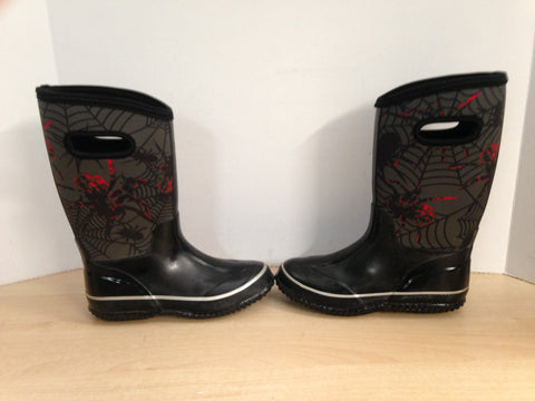Bogs Style Child Size 2 Spider Neoprene Rubber Rain Winter Boots Black