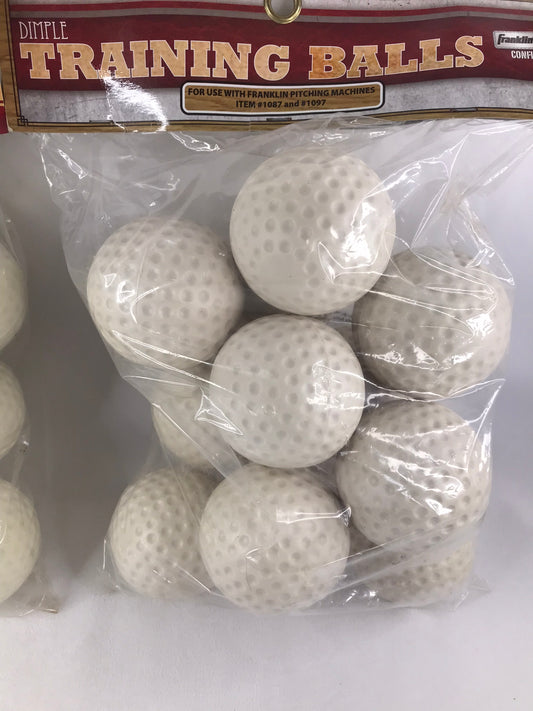 Baseball 12 pk Authentic Franklin Dimple Balls For Practice and Pitching Machines 9 inch