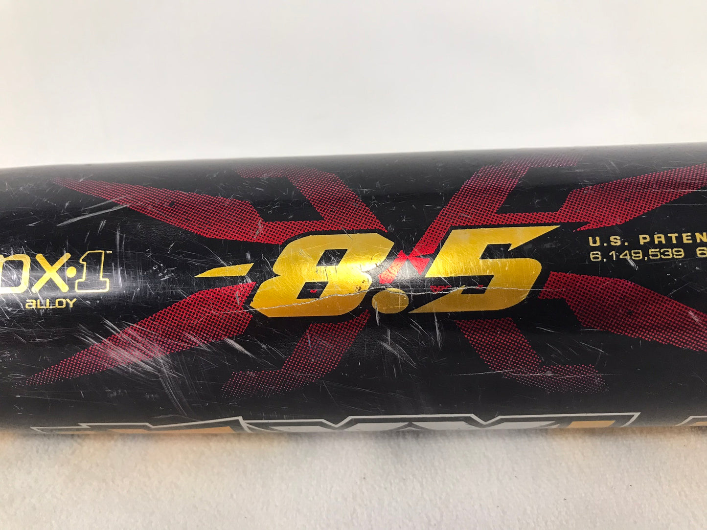 Baseball Bat 32 inch 23.5 oz Demarine Long Barrel Black Orange Half and Half