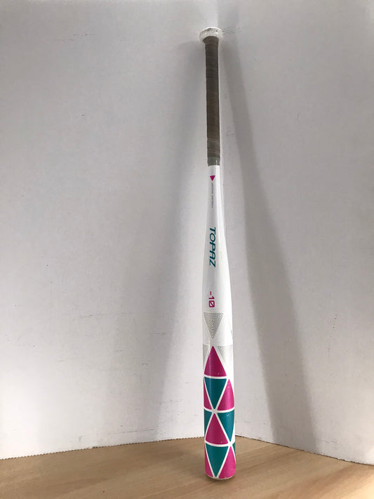 Baseball Bat 33 inch 23 oz Easton Topaz Softball White Pink Teal Excellent