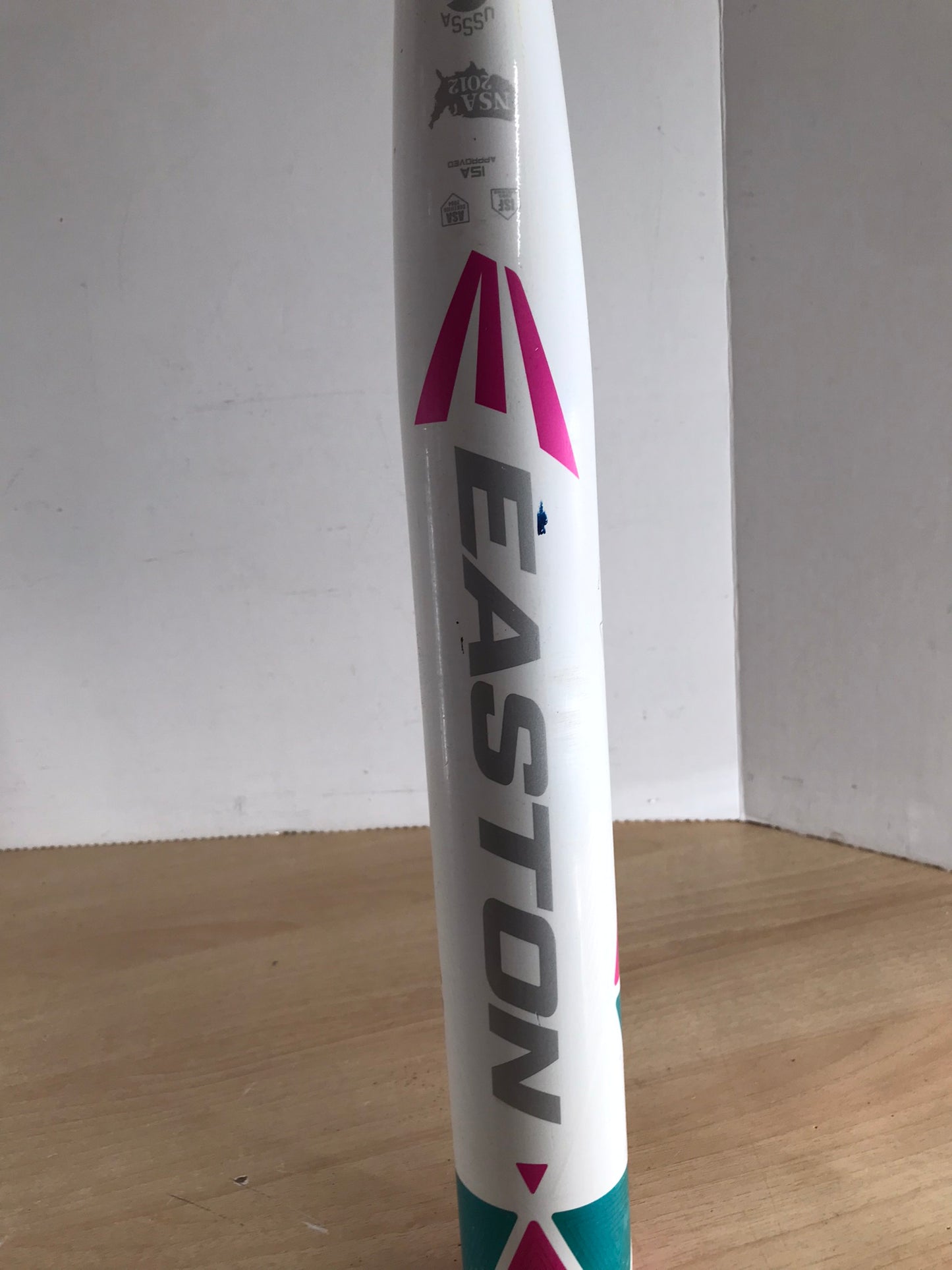 Baseball Bat 33 inch 23 oz Easton Topaz Softball White Pink Teal Excellent