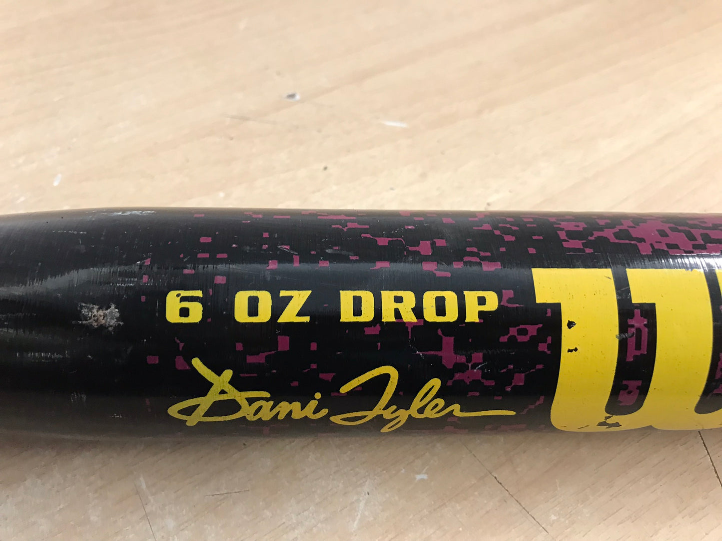 Baseball Bat 33 inch 27 oz Wilson Dani Tyler Softball Fastpitch Black Purple Gold