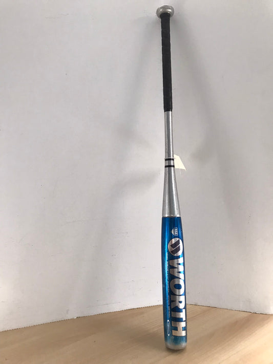 Baseball Bat 34 inch 27 oz Worth Max Softball Chrome Blue