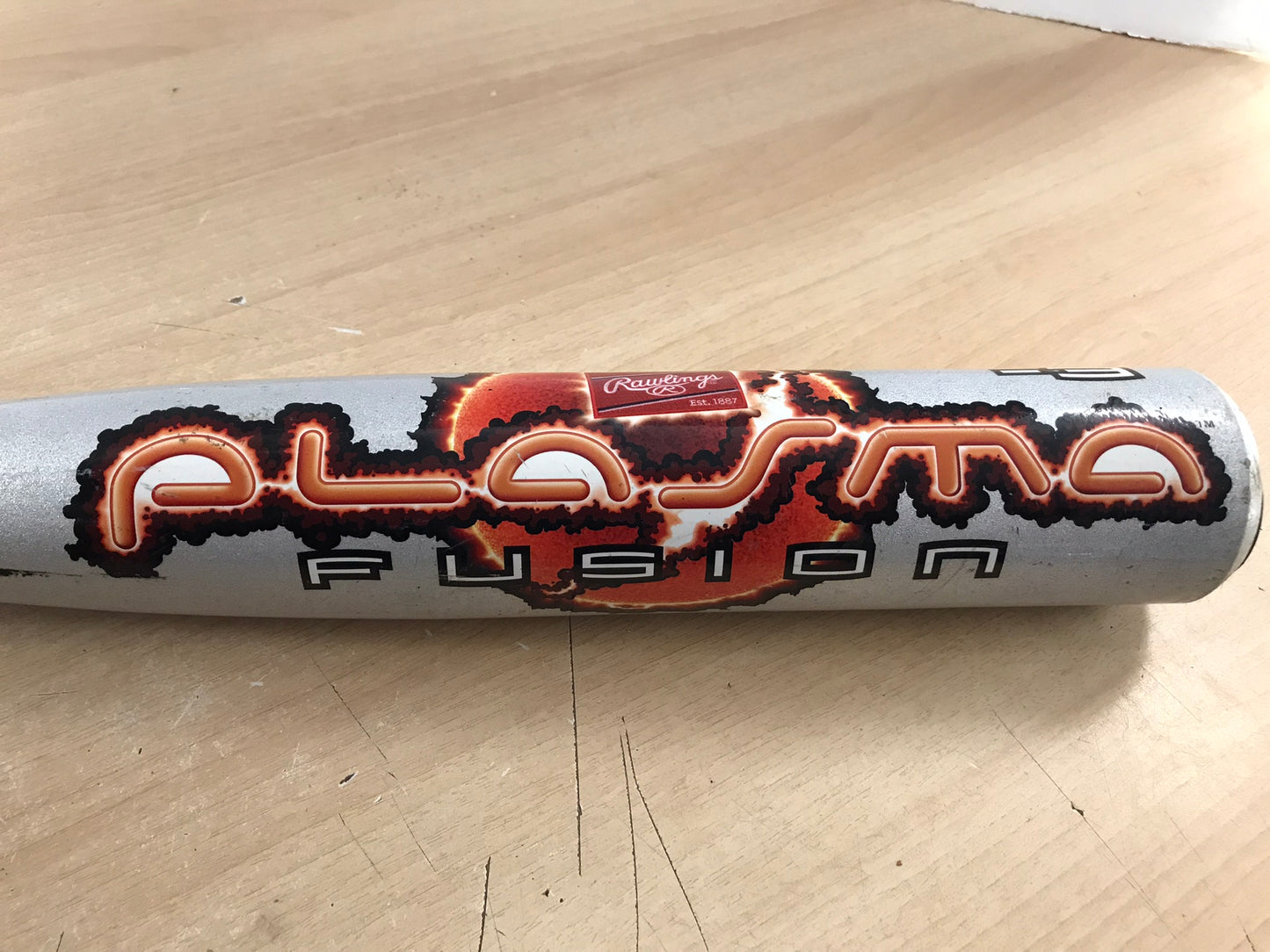 Baseball Bat 34 inch 31 oz Rawlings Plasma Fushon Baseball Black Orange Grey Excellent