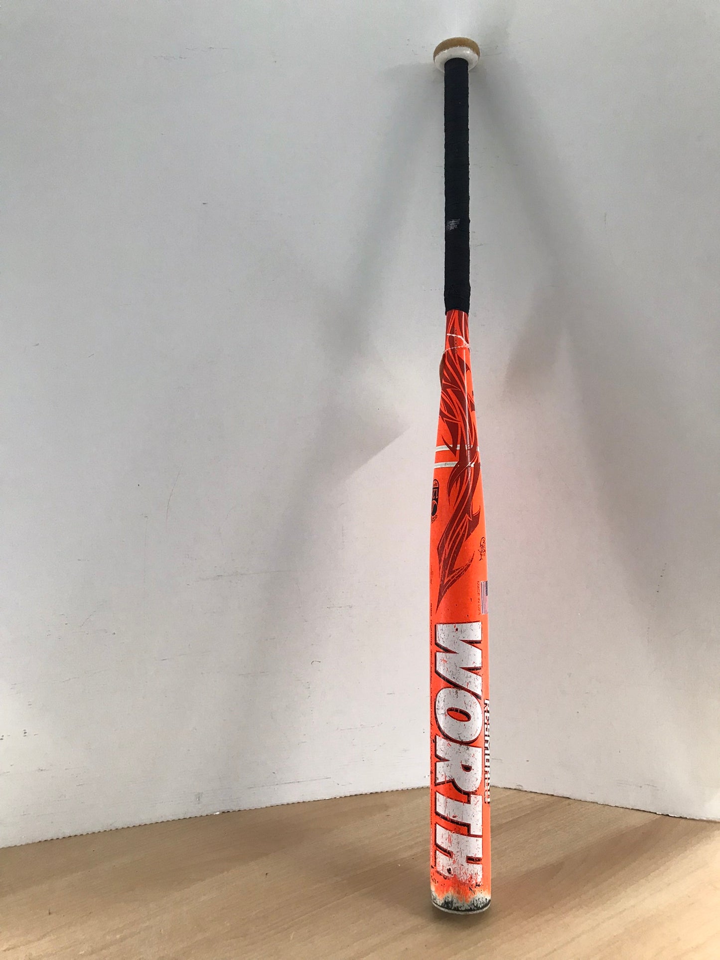 Baseball Bat 34 inch Worth Resmondo Softball Orange Black White Minor Wear
