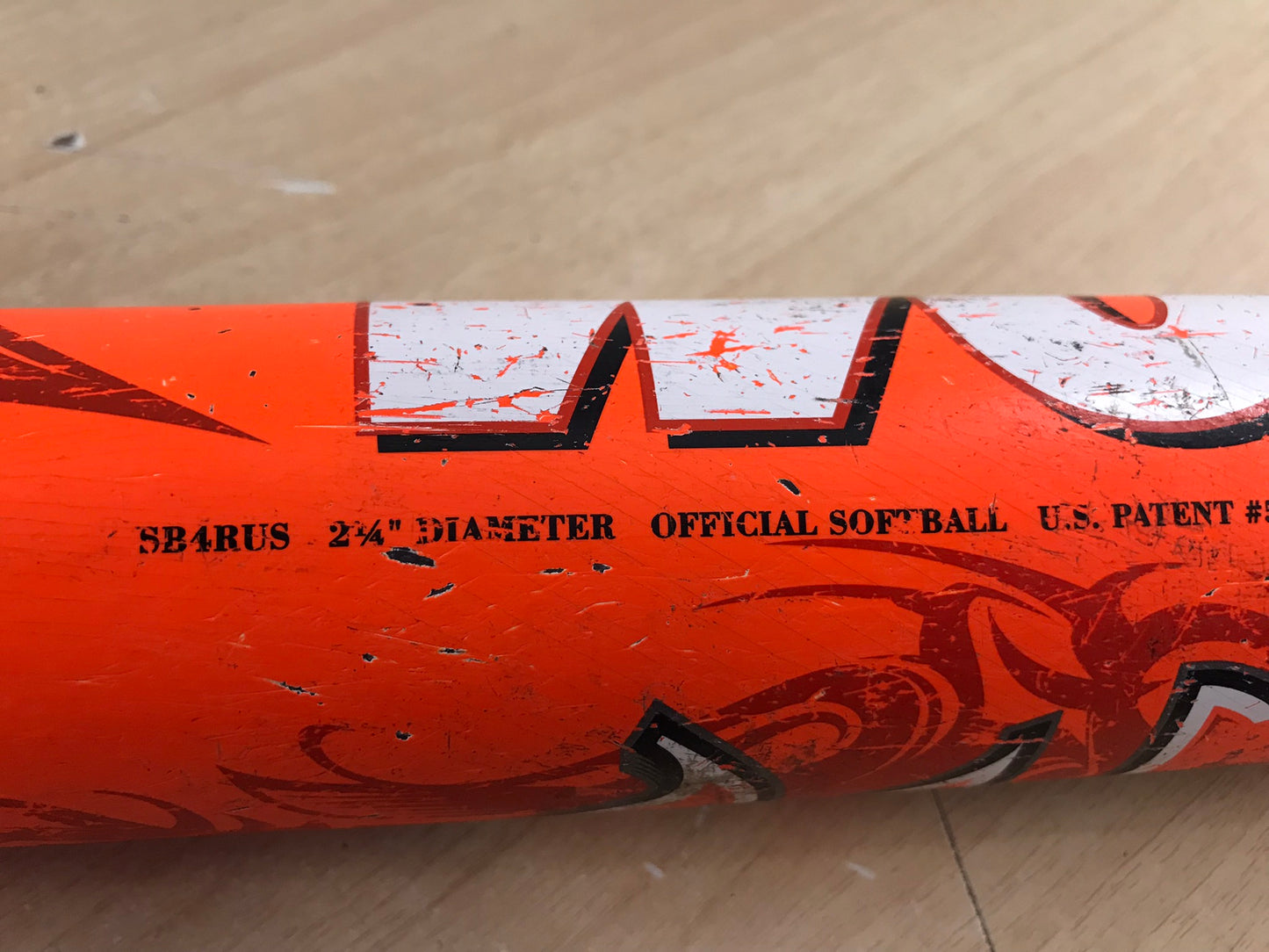 Baseball Bat 34 inch Worth Resmondo Softball Orange Black White Minor Wear