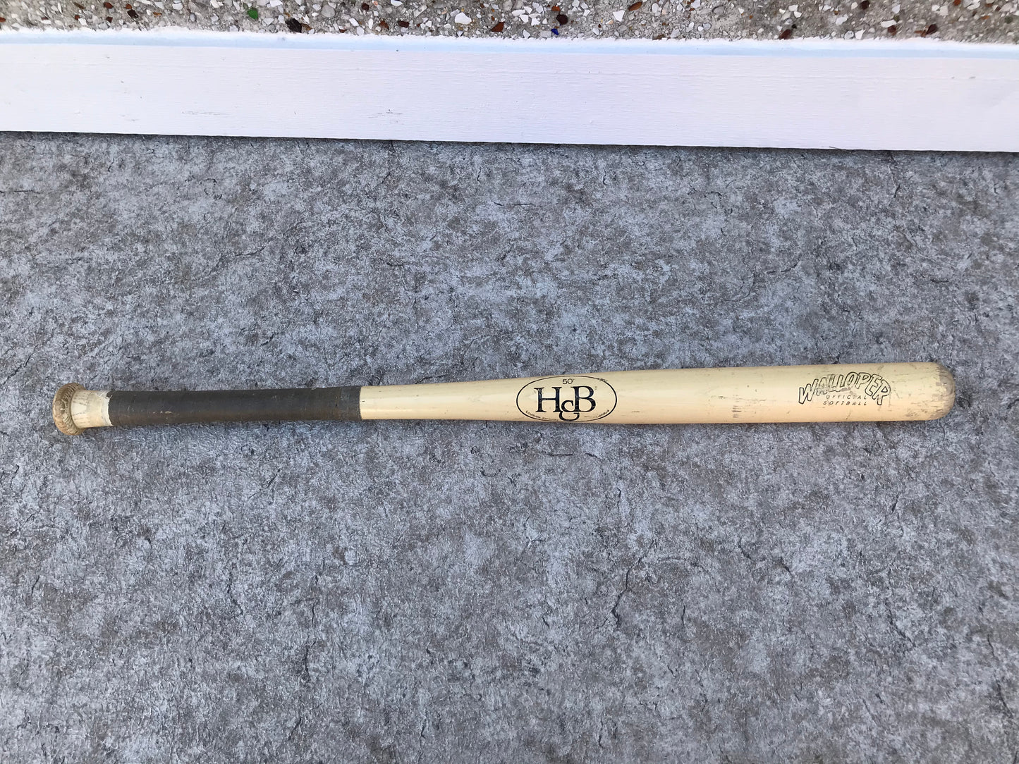 Baseball Bat Vintage H&B Hillerich & Bradsby No. 50 Wood Softball Bat Walloper Louisville Kentucky Rare