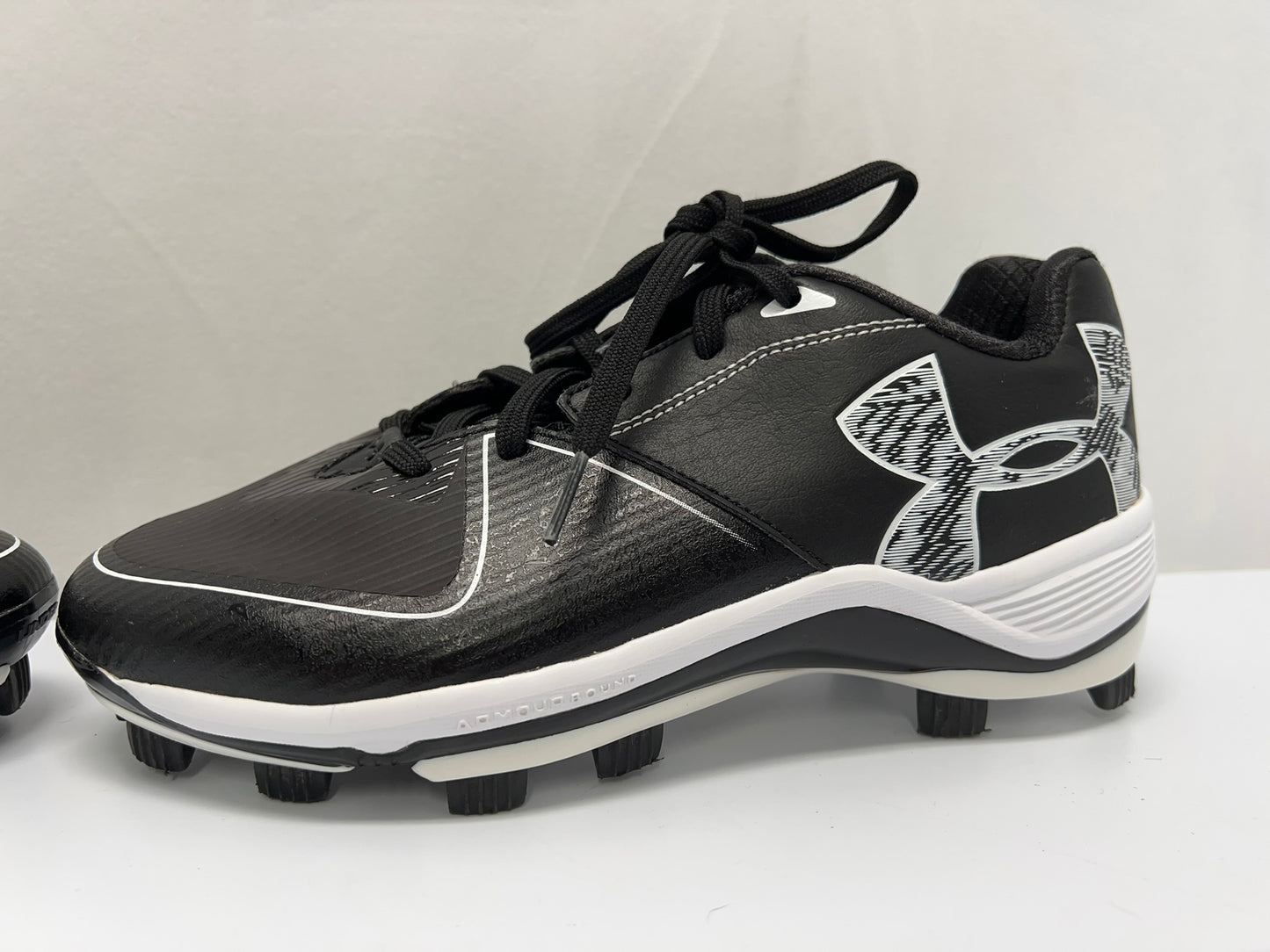 Baseball Shoes Cleats Men's Size 7.5 Under Armour Black White As New