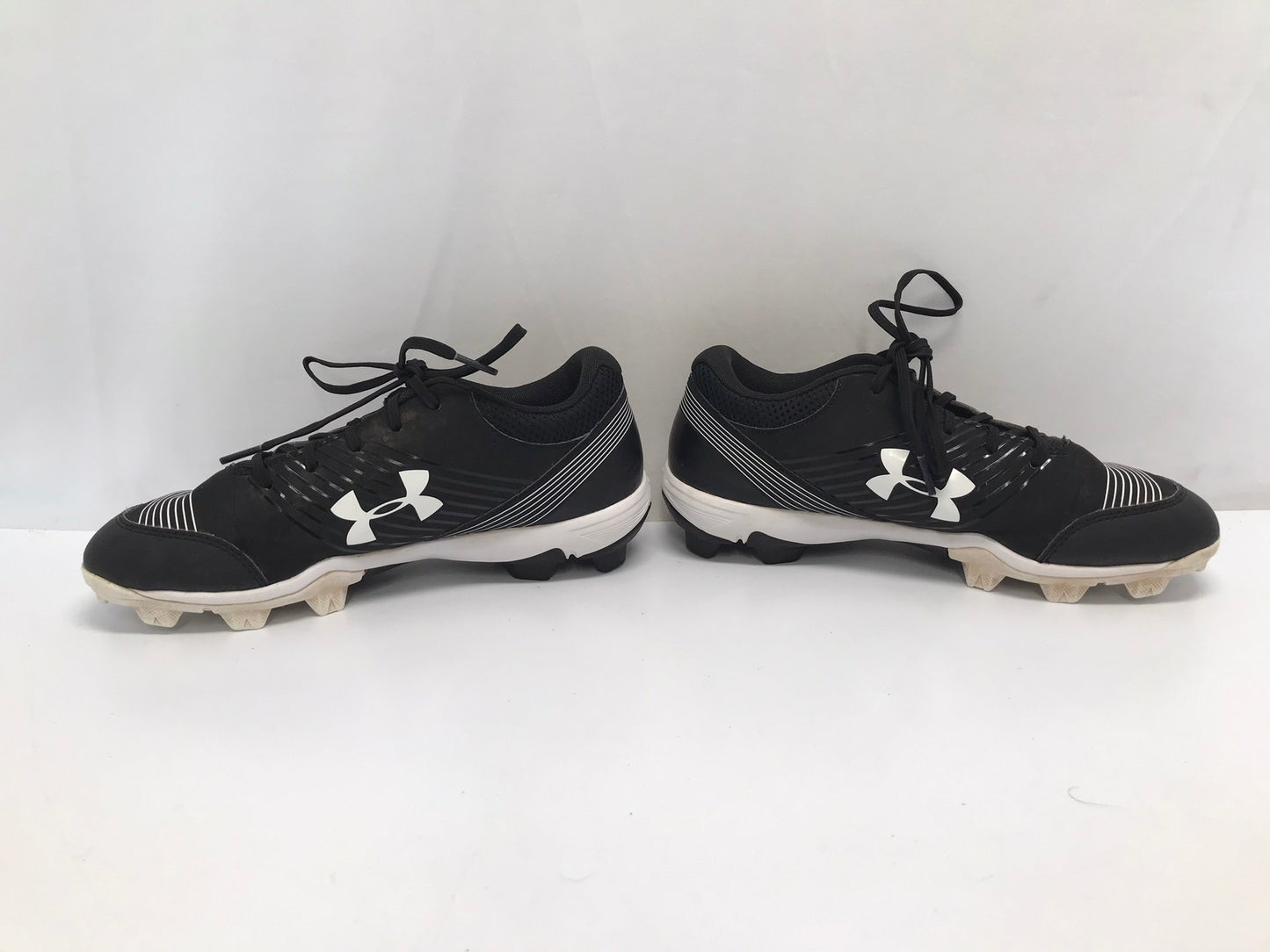 Baseball Shoes Cleats Men's Size 8 Under Armour Black White Grey