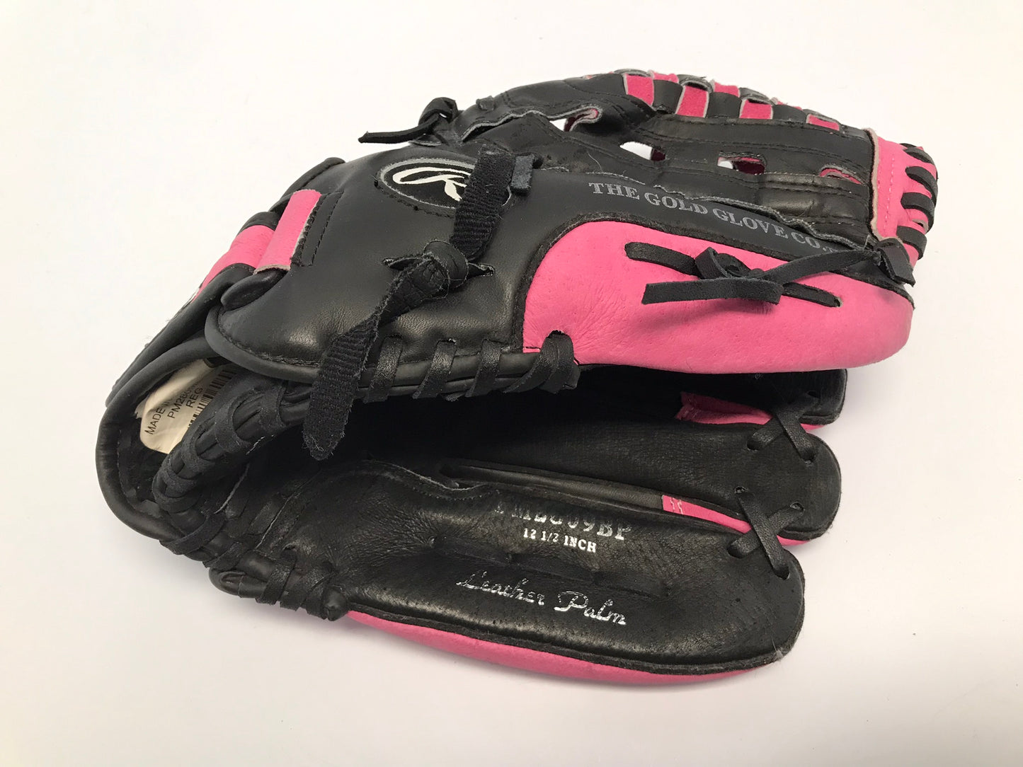 Baseball Glove 12.5 inch Rawlings Fast Pitch Leather Pink Black Fits On Left Hand New Demo Model