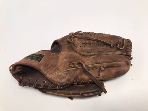 Baseball Glove 12 inch Pro Ted Williams Leather Brown Vintage Fits On Left Hand