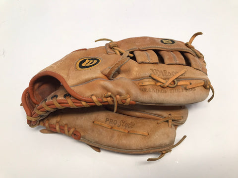 Baseball Glove 12 inch Wilson Leather Tan Fits On Left Hand Vintage