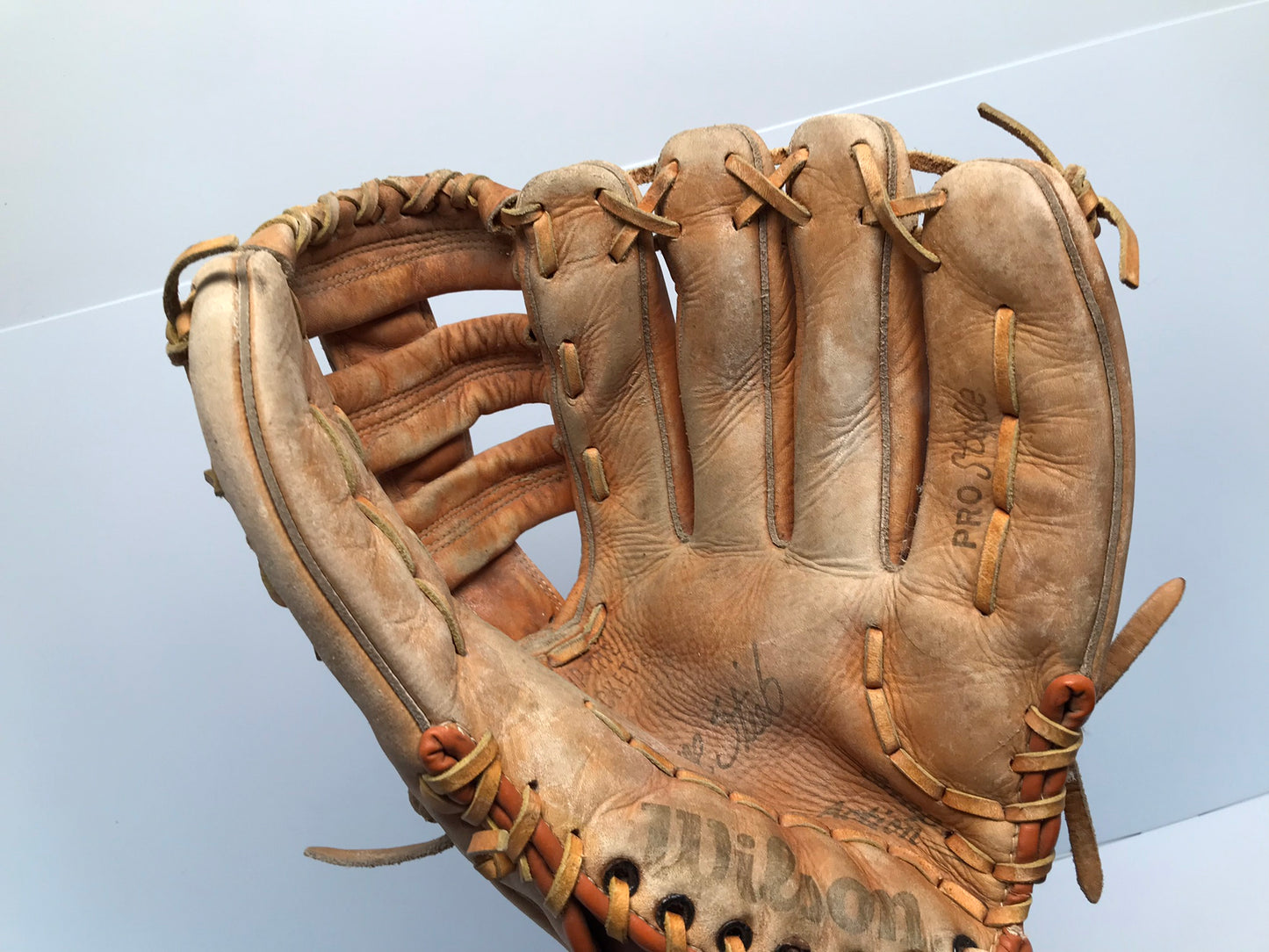 Baseball Glove 12 inch Wilson Leather Tan Fits On Left Hand Vintage
