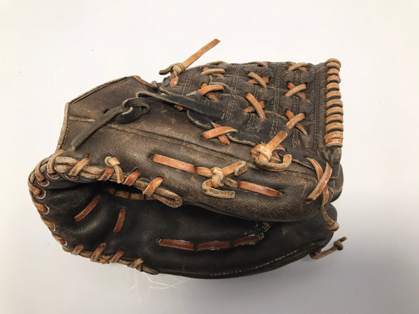 Baseball Glove Adult Size 11.5 Cooper Vintage Heavy All Leather Brown Fits On Left Hand