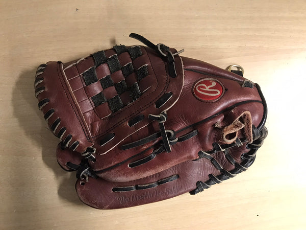 Baseball Glove Adult Size 11 inch Rawlings Deep Brown Leather Fits on RIGHT Hand