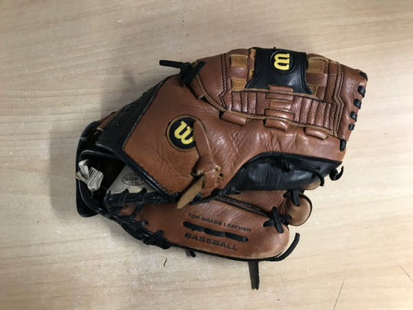 Baseball Glove Adult Size 11 inch  Wilson Black Brown  Leather Fits on Left Hand