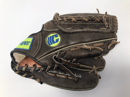 Baseball Glove Adult Size 12.5 Cooper Black Diamond Leather Lime Brown Fits Left Hand Outstanding Quality