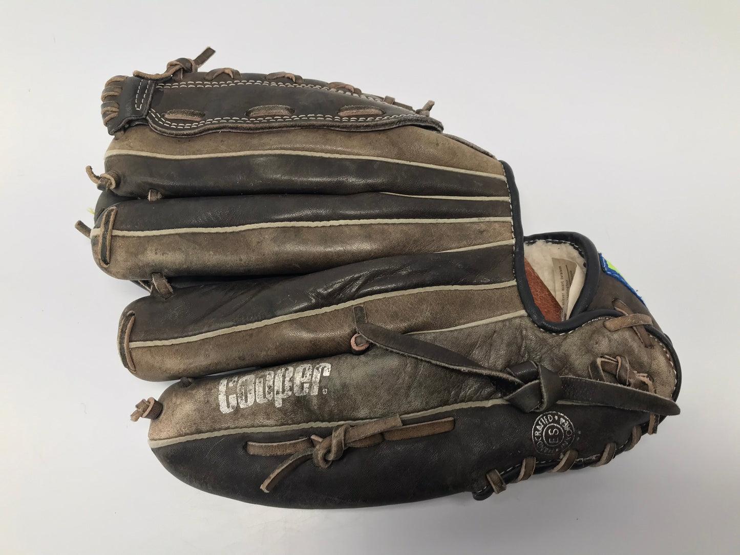 Baseball Glove Adult Size 12.5 Cooper Black Diamond Leather Lime Brown Fits Left Hand Outstanding Quality